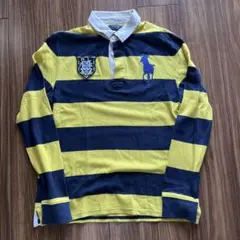 Polo Ralph Lauren ポロシャツ L イエロー/ネイビー　ボーダー