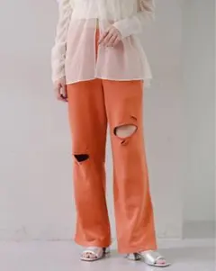 Kastane ダメージスウェットパンツ オレンジ サイズ1