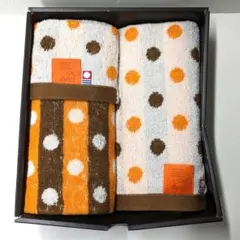 今治タオル　フェイスタオル　ハンドタオル　オレンジ　綿100%　日本製　未使用