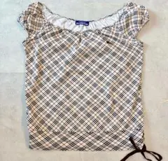 美品 バーバリーブルーレーベル 半袖 フレンチスリーブ ブラウス ノバチェックのサムネイル