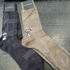 BURBERRY チェック柄ソックス 25cm 2足セット