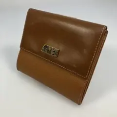 ペルケ 新品未使用 おこし金具がま口財布 姫路レザー キャメル 