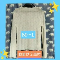 シアー 長袖トップス　アイボリー　シースルーインナー　薄手