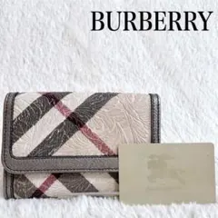 極美品 希少モデル バーバリー エスタブリッシュド PVC 2つ折り財布 レザー