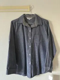 長袖デニムシャツ ダークブルー