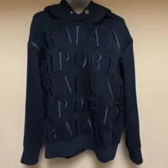 EMPORIO ARMANI エンボスロゴ パーカー ネイビー