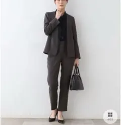 INDIVI V.A.I スタイルアップノーカラージャケット&パンツ　スーツのサムネイル