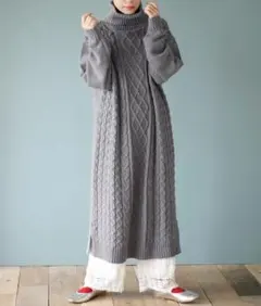 〇新品〇zootie ケーブル編み タートル ニットワンピース マタニティ〇