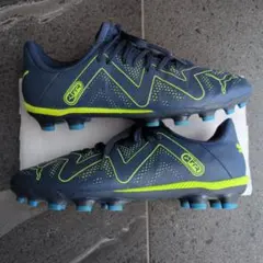 Puma サッカースパイク 24.5 フューチャープレイ HG+MID ブルー