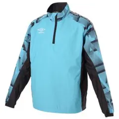 【新品】アンブロ TRウエア上下セット 裏起毛サーモハーフジップ（アクア）