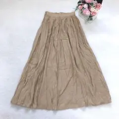 ロペピクニック ロングフレアスカート シンプル カジュアル レディースボトム 茶