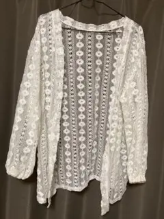 綿 レース カーディガン