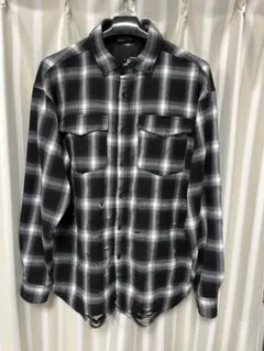 フランネルシャツ ブラック/ホワイトチェック