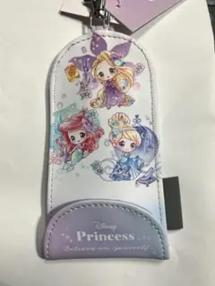 【新品未使用】ディズニー プリンセス キャラキーカバー リールキーケース 紫