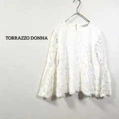 TORRAZZO DONNA レースブラウス長袖 白 フレア 上品