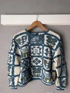 Coup de Bonheur レトロ ニット 古着 ハンドメイド風 立体