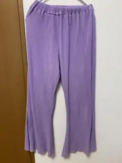 紫 プリーツパンツ Mサイズ