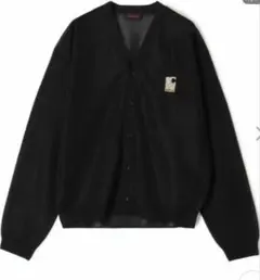 【新品タグ付き】CABaN シアーナイロン Vネックカーディガン　黒のサムネイル