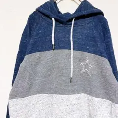 人気◆NFL【M】ダラス・カウボーイズ 3色切替 フーディー 薄手ロンT素材 星