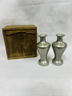 週末限定【未使用】飛騨春慶塗六角花器（神代・敷板付＆舟形おしぼり受