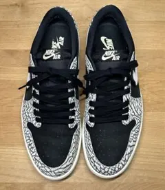 【美品】ナイキ エアジョーダン 1 レトロ ロー OG ブラックセメント 29㎝