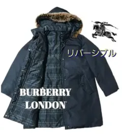 BURBERRY LONDON◆リバーシブルダウンコート◆黒◆11.Lサイズ