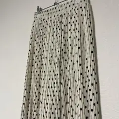 ANAP アナップ　ワイドプリーツパンツ　ドット柄　ゴムウエスト　水玉　F