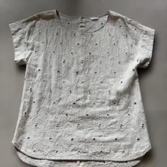 Do!Family 半袖ブラウス 花柄刺繍 ベージュのサムネイル