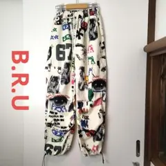 B.R.U ビーアールユー 総柄 イージーパンツ ワイドパンツ M