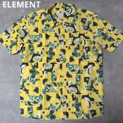 ELEMENT エレメント　総柄　半袖シャツ 総イエロー Lサイズのサムネイル