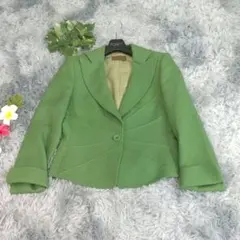 【ブルーベル】 グリーン テーラードジャケット (38)