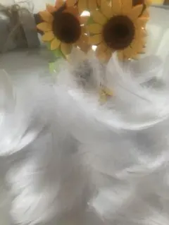 結婚式 花吹雪 ハンドメイド 羽根 フェザーシャワー白約50枚