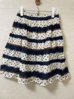 ベネトン STILE BENETTON フレアスカート　ボーダー　ドットのサムネイル