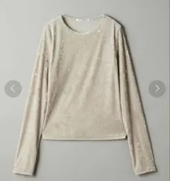 ベロアロングスリーブTシャツ -ウォッシャブル‐