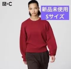 【新品】ユニクロ　スムースコットンクルーネックセーター　Sサイズ 15 RED