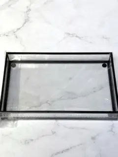 NITORI ニトリ アクセサリートレー DU06 ガラス 鋼 ブラック 新品