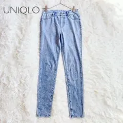 ユニクロ スキニーパンツ ストレッチ デニム風（M） ブルー ハイライズ