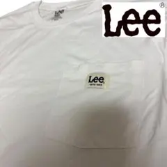 Lee Tシャツ ホワイト ワンポイント 胸ポケット ロゴ カットソー
