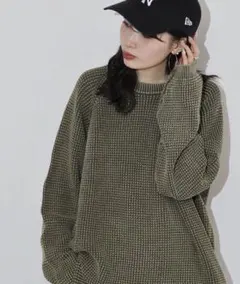 23AW サンドウォーター ボートネック タック編み ボーダー ニット