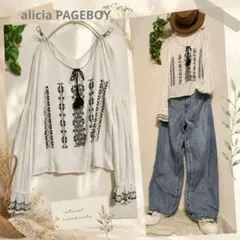 alicia PAGEBOY/ふんわり可愛い人気の刺繍ブラウス　レイヤードコーデのサムネイル