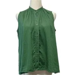 UNIQLO ユニクロ リネンブレンドブラウス リネン 麻 グリーン Sサイズ