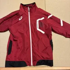 アシックス ウィンドブレーカー 赤
