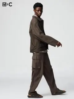 ユニクロc ワイドフィットカーゴパンツ　ダークブラウン　S 新品未使用タグ付き