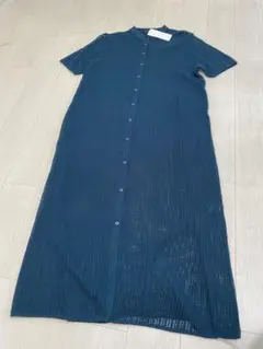 ⑧新品タグ付き　グリーン系　半袖　ロングカーディガン　ワンピース　ユニクロ　L