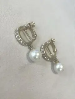 ゴールドフープ パール ヴィンテージイヤリング