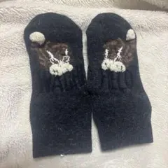 わちふぃーるど ダヤン 手袋 ミトン 黒 猫柄
