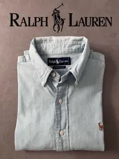 【90s】Ralph Lauren デニム シャンブレー シャツS M