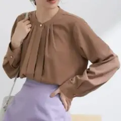 VIS ブラウン ブラウス