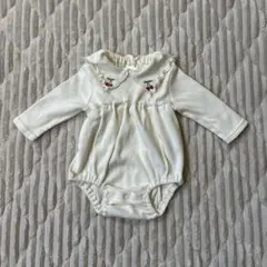 さくらんぼ刺繍ロンパース オフホワイト　70