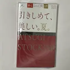 アツギ ストッキング3足組 M-L ブラック（夏用）